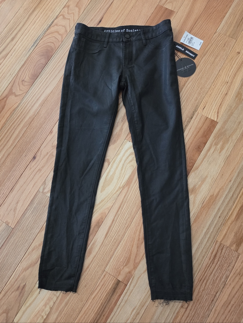 Articles of Society Black Coated Ankle Skinny Jeans